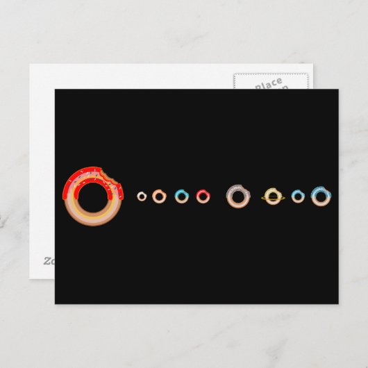 Carte Postale Système solaire Donuts (Devant / Derrière)