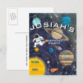 Carte Postale Système solaire Invitation de fête d'anniversaire (Devant / Derrière)