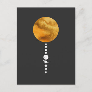 Carte Postale Système solaire minimal