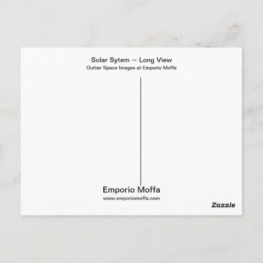 Carte Postale Système solaire ~ Vue longue (Dos)