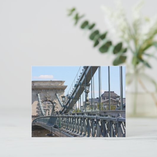 Carte Postale Szechenyi Pont Chaîne, Budapest, Hongrie (Debout devant)