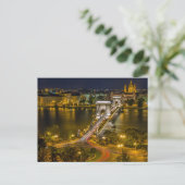 Carte Postale Széchenyi Pont Chaîne Budapest, Hongrie (Debout devant)