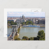 Carte Postale Szechenyi Pont Chaîne, Budapest, Hongrie (Devant / Derrière)