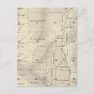 Carte Postale T17S R27E Tulare Comté Plan de section