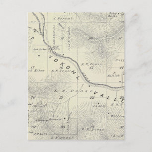 Carte Postale T19S R27E Tulare Comté Plan de section