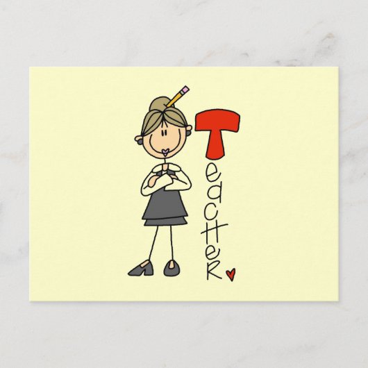 Carte Postale T est pour Enseignant (Devant)