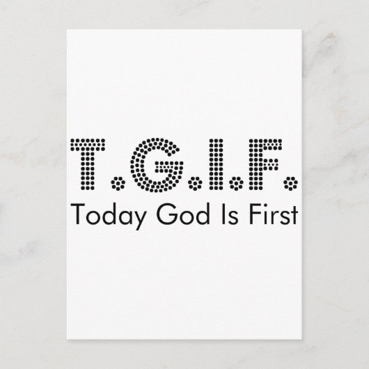 CARTE POSTALE T.G.I.F. (Devant)