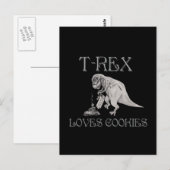Carte Postale T-Rex aime des biscuits (Devant / Derrière)