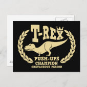 Carte Postale T-Rex aime les poussées (Devant / Derrière)