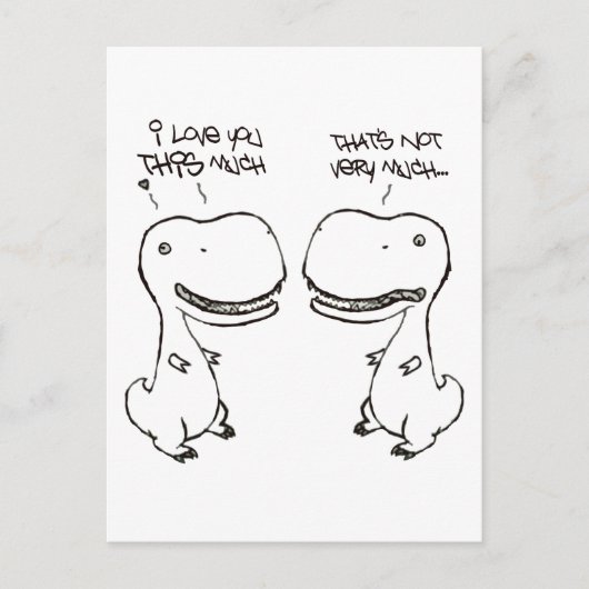 Carte Postale T-rex amour (Devant)