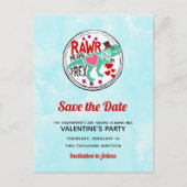 Carte Postale T-Rex dans un Top Hat Funny Valentine Enregistrer  (Devant)