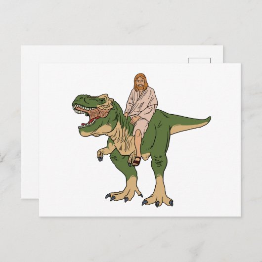 Carte Postale T-Rex de Jésus (Devant / Derrière)