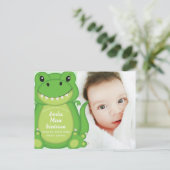 Carte Postale T-Rex Dinosaur Baby shower vert (Debout devant)