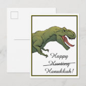 Carte postale T-Rex Dinosaur Hanoukka (Devant / Derrière)