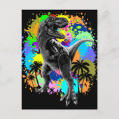 Carte Postale T-Rex Dinosaur Jurassique Reptile sur les Peinture (Devant)