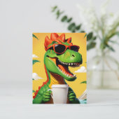 Carte Postale T-Rex Dinosaure Drôle  (Debout devant)