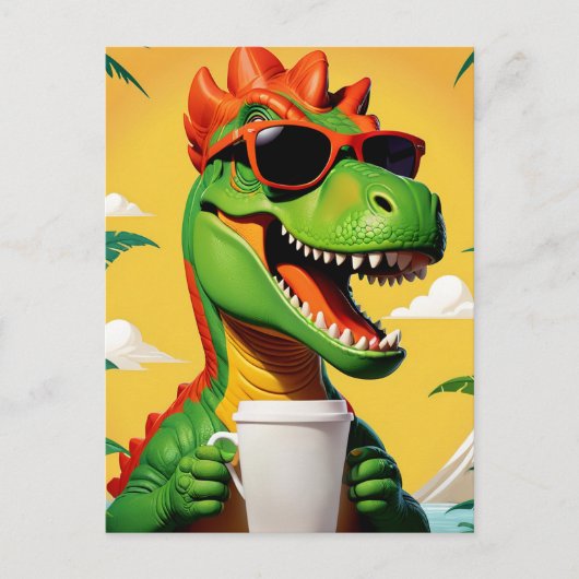 Carte Postale T-Rex Dinosaure Drôle  (Devant)