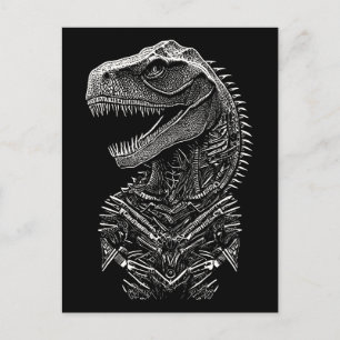 Carte Postale T-Rex Dinosaure gothique