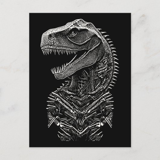 Carte Postale T-Rex Dinosaure gothique (Devant)