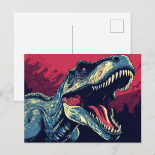 Carte Postale T-Rex dinosaure reptile