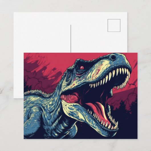 Carte Postale T-Rex dinosaure reptile (Devant / Derrière)