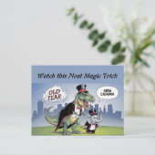 Carte Postale T-rex et l'éléphant magique tour de nouvelles anné (Debout devant)