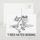 Carte Postale T Rex Hates Boxe (Devant / Derrière)