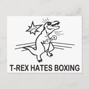 Carte Postale T Rex Hates Boxe