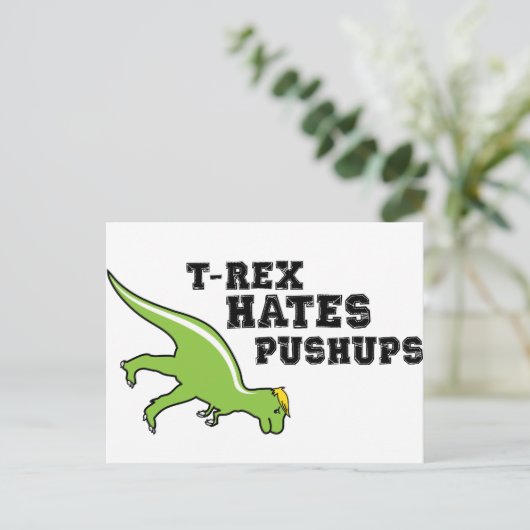 Carte Postale T-rex Hates Pushups (Debout devant)