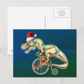 Carte Postale T-Rex Hipster Noël (Devant / Derrière)