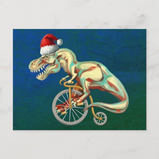 Carte Postale T-Rex Hipster Noël (Devant)