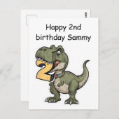 Carte Postale T-Rex mordant le numéro 2 (Devant / Derrière)