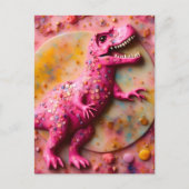 Carte Postale T-Rex rose (Devant)
