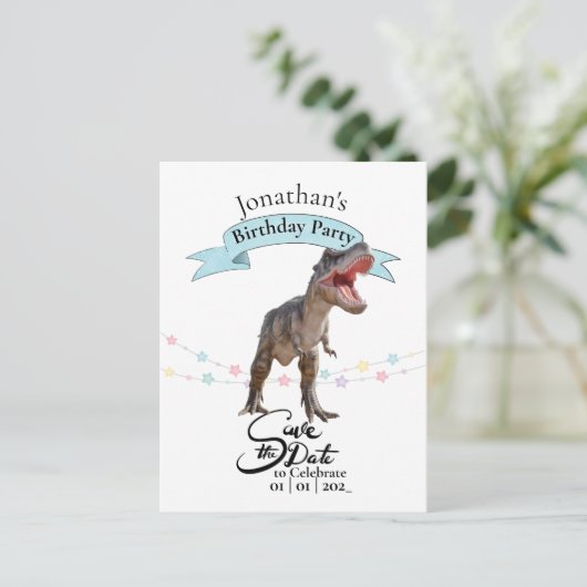 Carte Postale T Rex, sauve la date  Garçon (Debout devant)