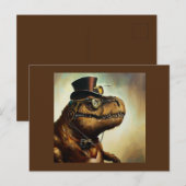 Carte Postale T Rex Steampunk (Devant / Derrière)