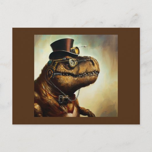 Carte Postale T Rex Steampunk (Devant)