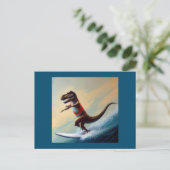 Carte Postale T Rex Surfing (Debout devant)