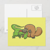 Carte Postale T-rex vs Platypus (Devant / Derrière)