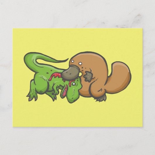 Carte Postale T-rex vs Platypus (Devant)