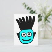 Carte Postale T-Ron—Enfant Avec Mohawk Funky, Bleu (Debout devant)