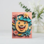 Carte Postale T-shirt 3D Paper Art Design (Debout devant)