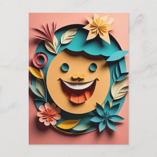 Carte Postale T-shirt 3D Paper Art Design (Devant)