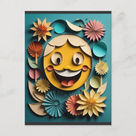 Carte Postale T-shirt 3D Paper Art Design (Devant)