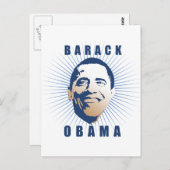 Carte Postale T-shirt à visage Barack Obama (Devant / Derrière)