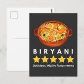 Carte Postale T-Shirt amant biryani (Devant / Derrière)