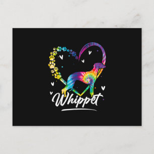 Carte Postale T-shirt Amoureux des chiens Whippet Tie Dye Rainbo