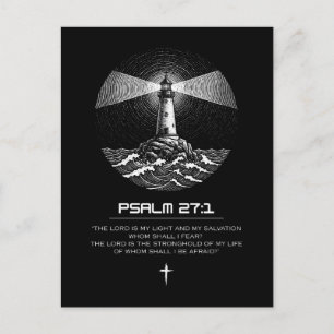 Carte Postale T-shirt avec verset biblique Psaume 27:1 Chrétie