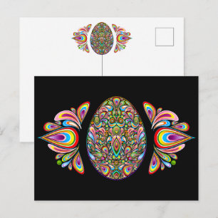 Carte Postale T-Shirt Bio pour Enfants Motif Psychédélique Œuf d