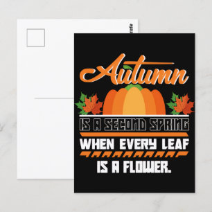 Carte Postale T-shirt Citrouille Automne, Chemise Automne Automn