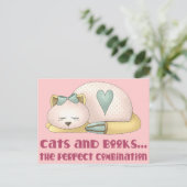 Carte Postale T-shirt Cute Cats and Books (Debout devant)